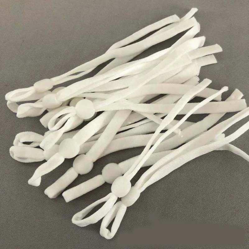 Плоские эластичные шнуры черного цвета шириной 5 мм и длиной 4 дюйма с пластиковыми регулируемыми