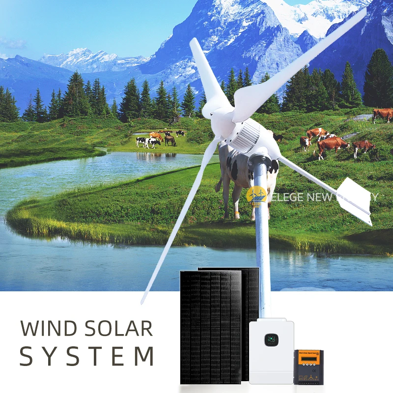 ELEGE brand hot sale windmill wind system off grid system 1KW  5KW  wind turbine free energy generator magnetic