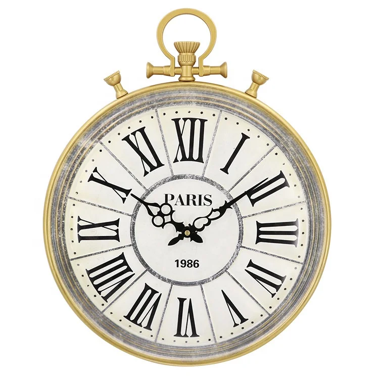 FYTCH Creative Large Wall Clock Vintage Wood Shabby Chic Silent 3d Wall Watch Decorative