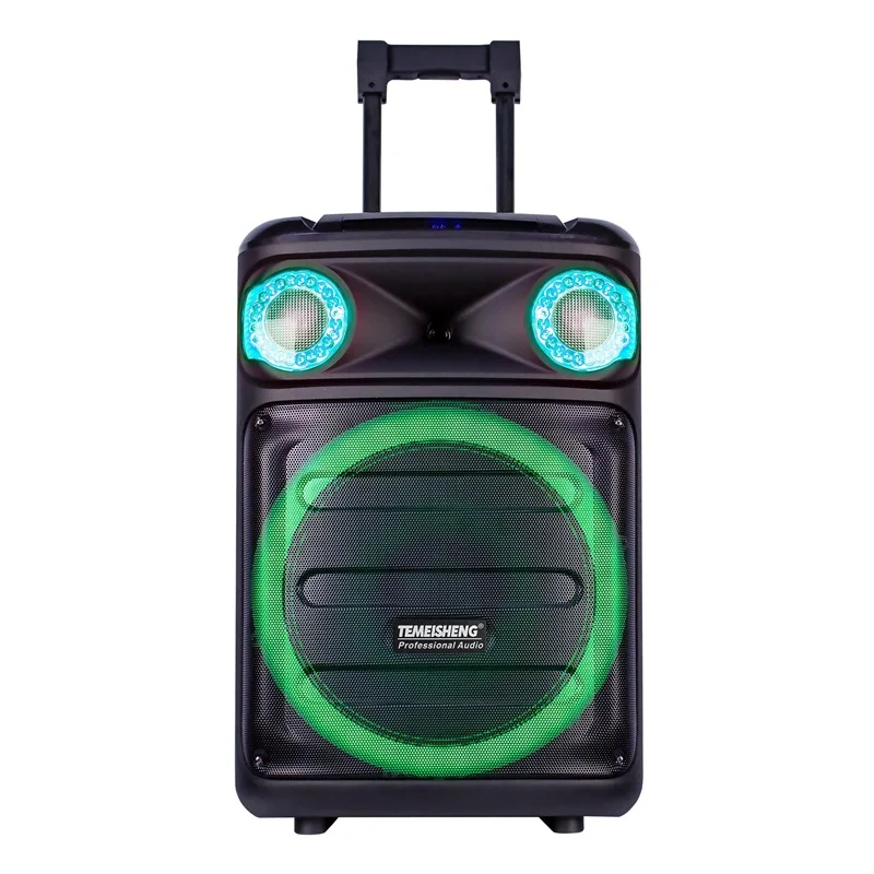 2023 good model  SANSUI 15 inch caxia de som professional audio karaoke high Powered battery trolley party soundbox speaker