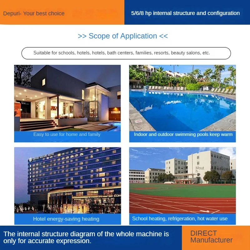 Depuri Cold Climate High COP EVI Monoblock R32 commercial Air Source air conditioning Heat Pump