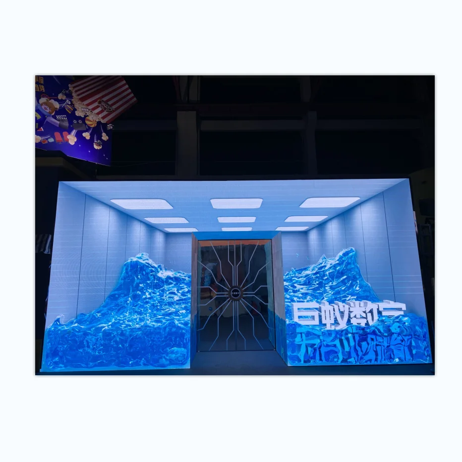 Hot-selling large Screen LED projection Door and  showcase Stereo indoor Advertising LED Projection Immersive Screen