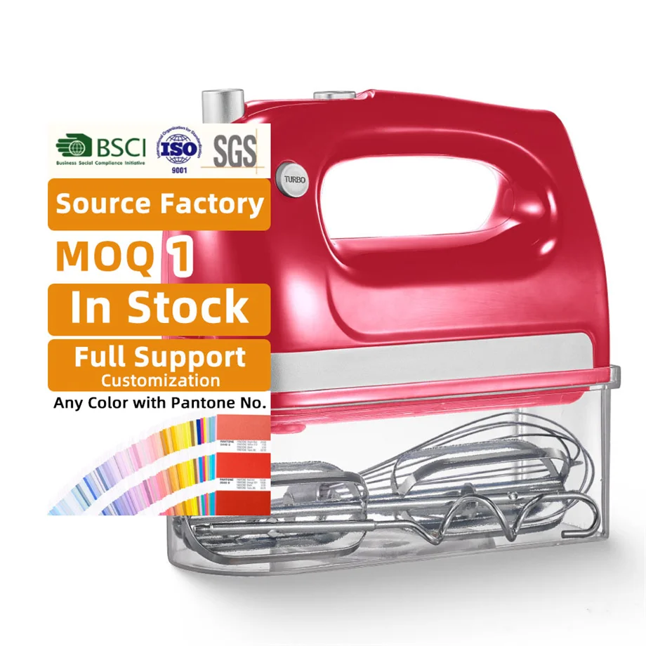 High Quality How To Use  Home Kitchen Kitchenmixer Rose Gold Handmixer Small Electric Mixed Cake Cream Beater Hand Mixer Red Jp