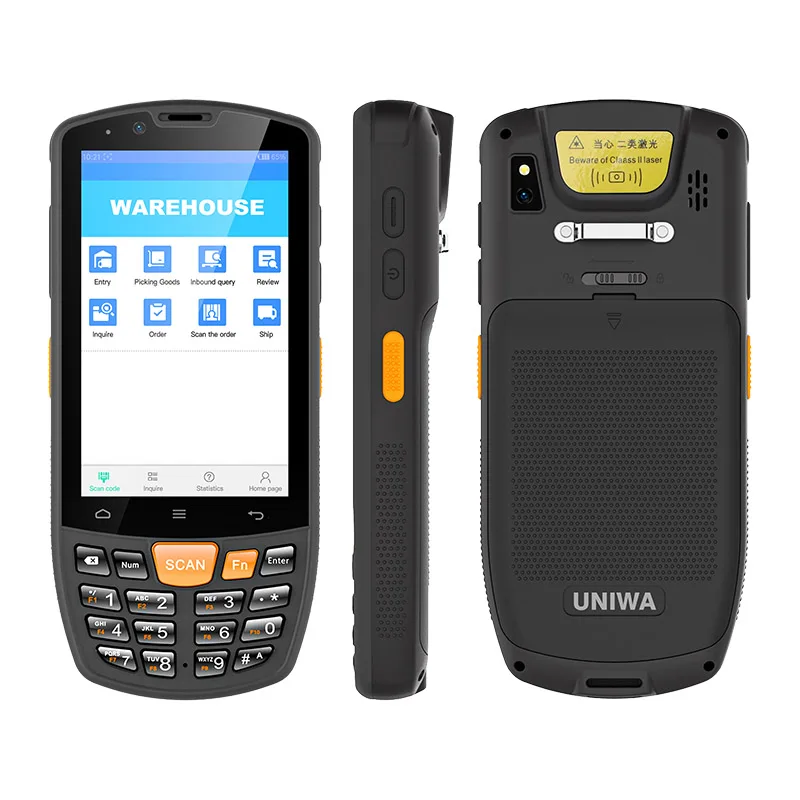 UNIWA HS006 4 Inch Portable Android Industrial PDA Handheld QR Code Scanner with RFID NFC for Walkie Talkie Applications Stock!