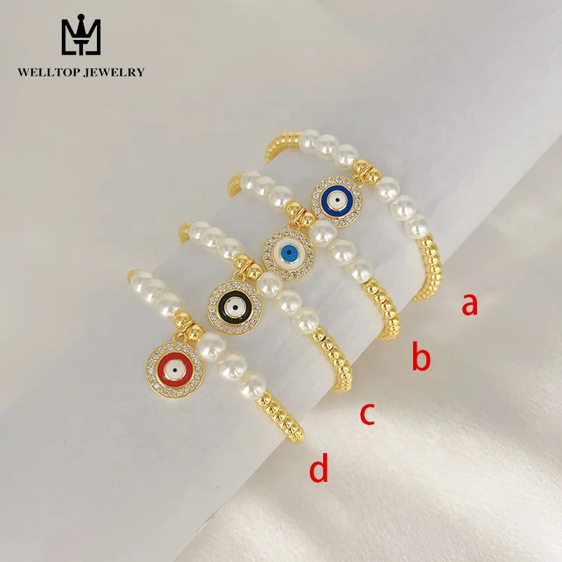 Rebird Cute Eyes Bracelet Fashion Versatile Pearl Bracelet Hand Bracelet Jewelry for Beautiful Girls.