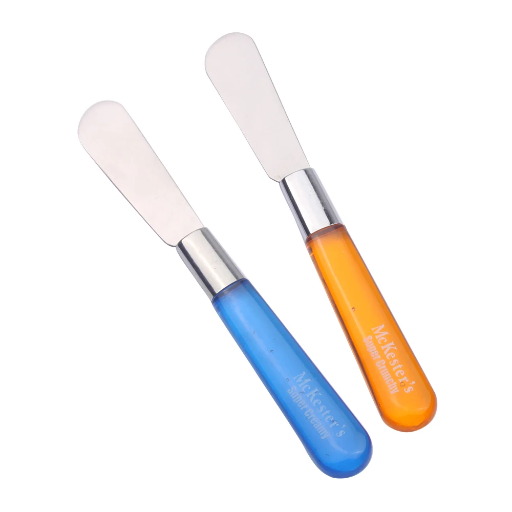 Promotional Printing Plastic Handle children Butter Knife spreader for kids