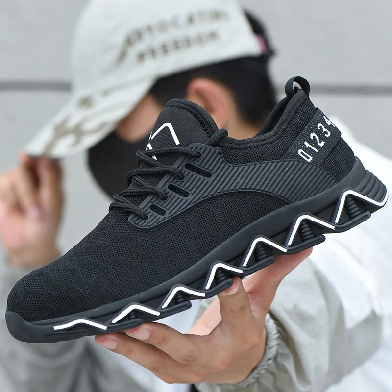 Распродажа, Всесезонная дышащая сетчатая неразрушаемая Рабочая защитная обувь со стальным носком, безопасная рабочая обувь для активного отдыха