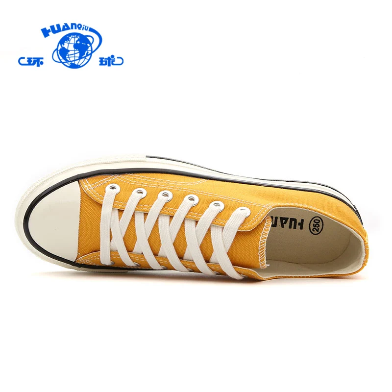 
H19809 HUANQIU Popular Wholesale Customized Blank Black Canvas Shoes 