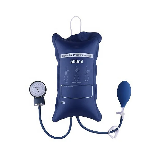 Intravenous IV fluid pressure-injected infusion cuff squeeze system, pressure-infused solution bag pressure device set pump