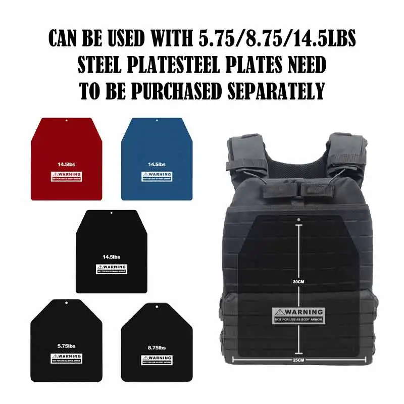 Huasheng Oxford Fitness Plate Carrier Gym Weighted Vest Tactical Cross fit Weight Vest