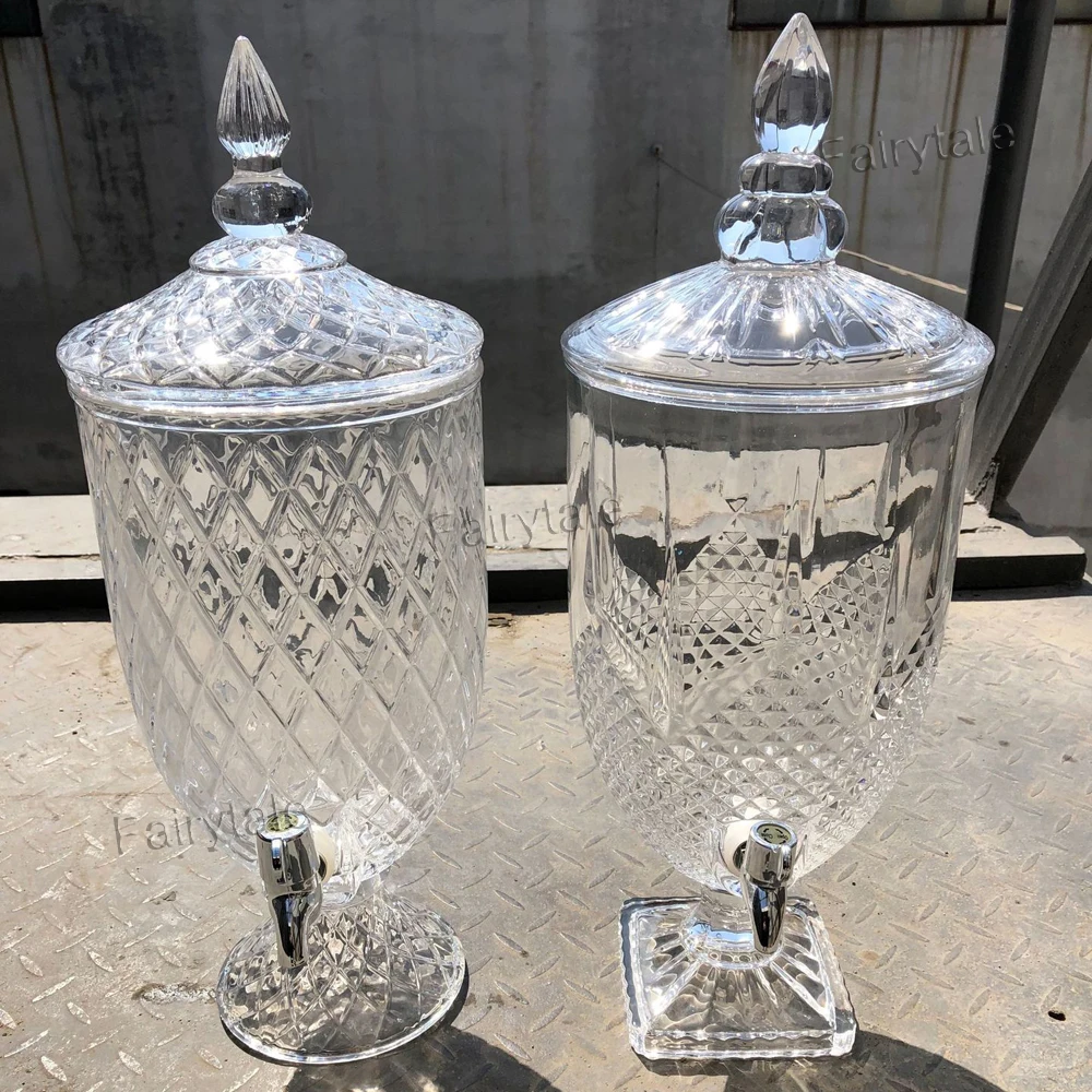 
European Vintage Hotel Restaurant Bar Liquor Juice Soft Water Glass Drink Dispenser with Tap 