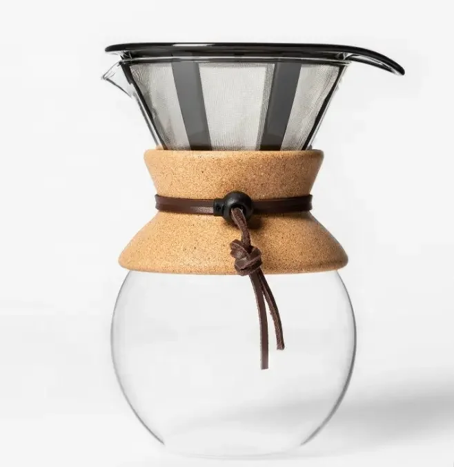 600ml Glass cold brew coffee maker coffee drip pot with stainless steel filter