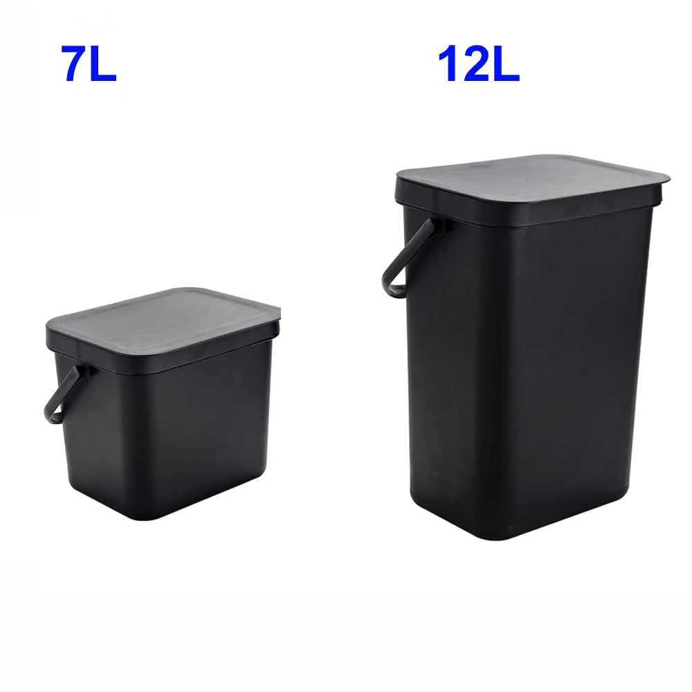 3L 7L 12L Wall Mounted Kitchen Waste Bin Punch-Free Folding Cabinet Trash Can