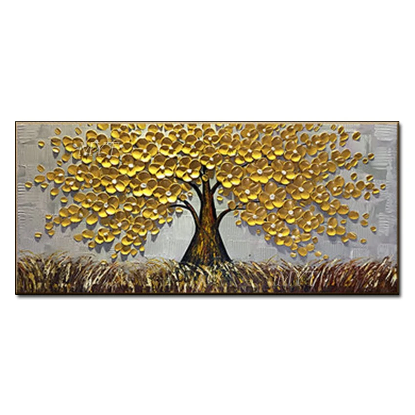 
MYT 3D Knife Thick Flower Tree Oil Painting On Canvas Abstract Picture 