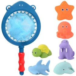Non-toxic Silicone Infauna Shark Model Buoyancy Perception Water Spray Fishing Floating  Bathroom Bath Toys For Toddlers