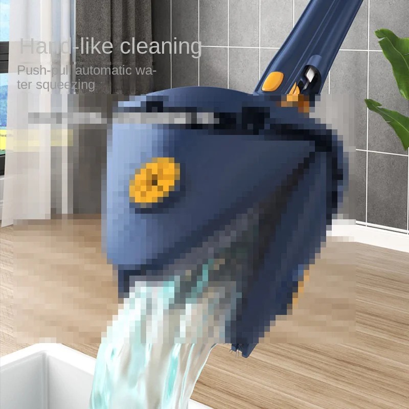 Dual-Use Wet and Dry Household Lazy Rotating Mop Factory Direct Hand-Twist Triangle Wringing Single Mophead