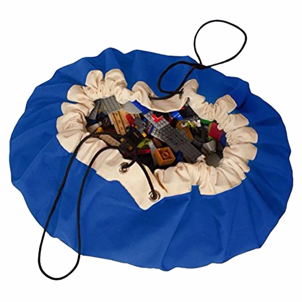 Play Mat and Toy Storage Bag for Kids Toy Storage Organizer Drawstring Portable Container Bag