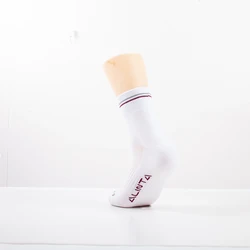 White custom bottom logo athletic workout sock mens breathable cushioned sports socks