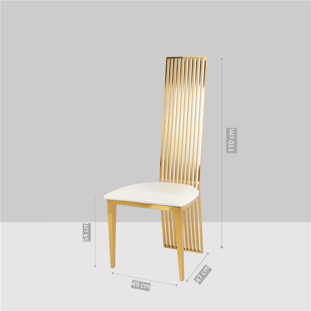 Support Custom OEM Modern Stackable Event Party Stainless Steel Gold Wedding Chair