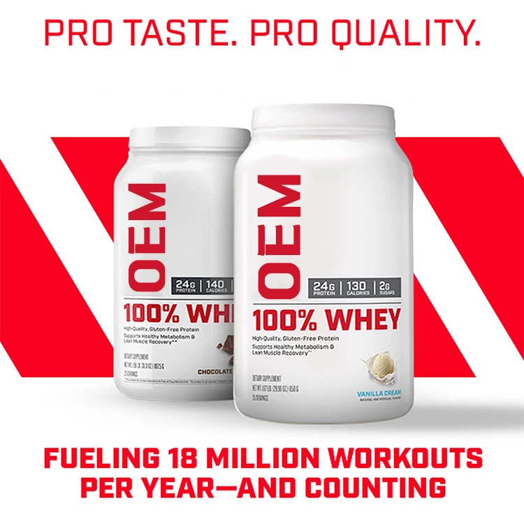 Oem Production and Custom Logo Muscle Protein Supplement Nutritional Protein High Content Immunity Whey Protein Powder