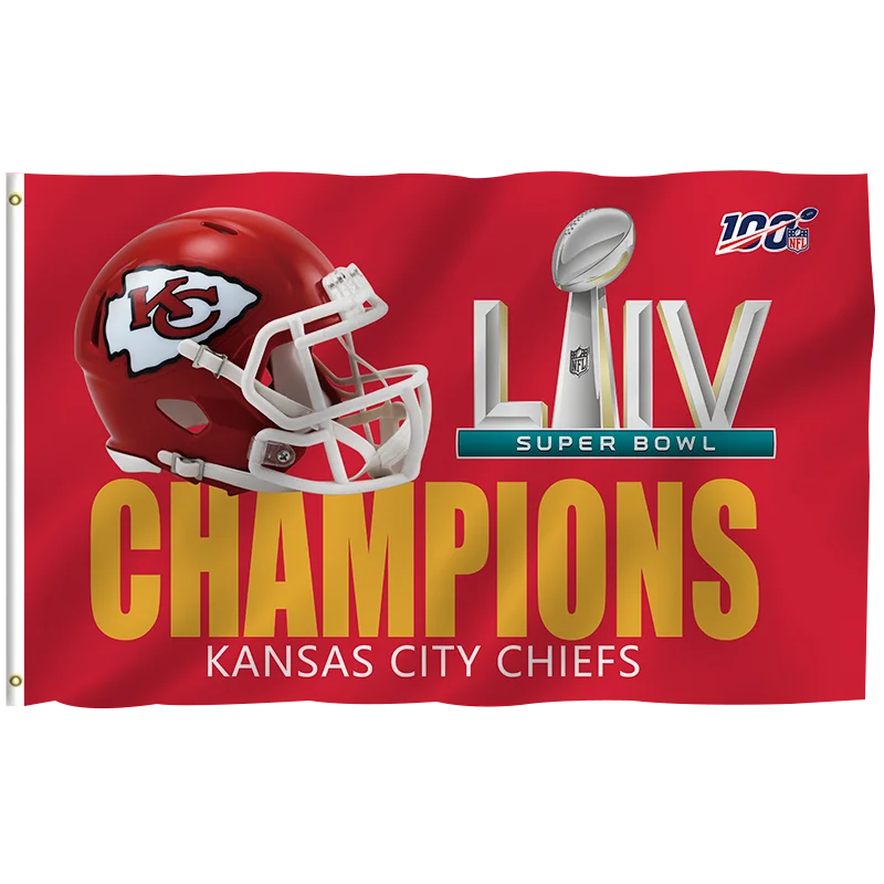 In Stock All  Football Team Flag 3x5ft High Quality Custom Design  100% Polyester Sports Nfl Kansas City Chiefs banners