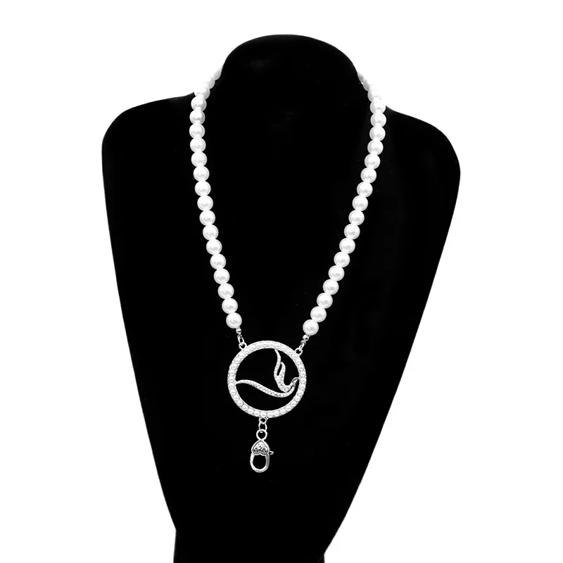 Group Federation Sisterhood Club Greek Zeta Phi Beta Choker Pearl Chain Sorority ZPB Dove Anniversary Necklace