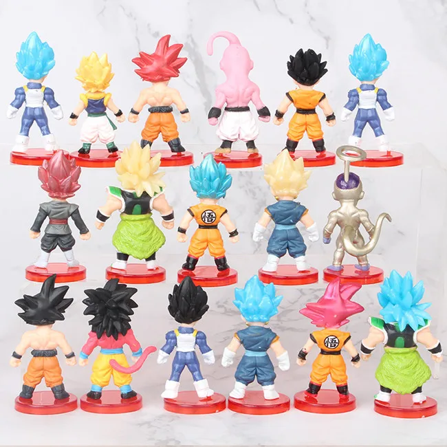 Top Quality 16pcs/Set Anime Dra gon Balls Super Saiyan Goku Character Model Decoration Collection Toy Action Figure