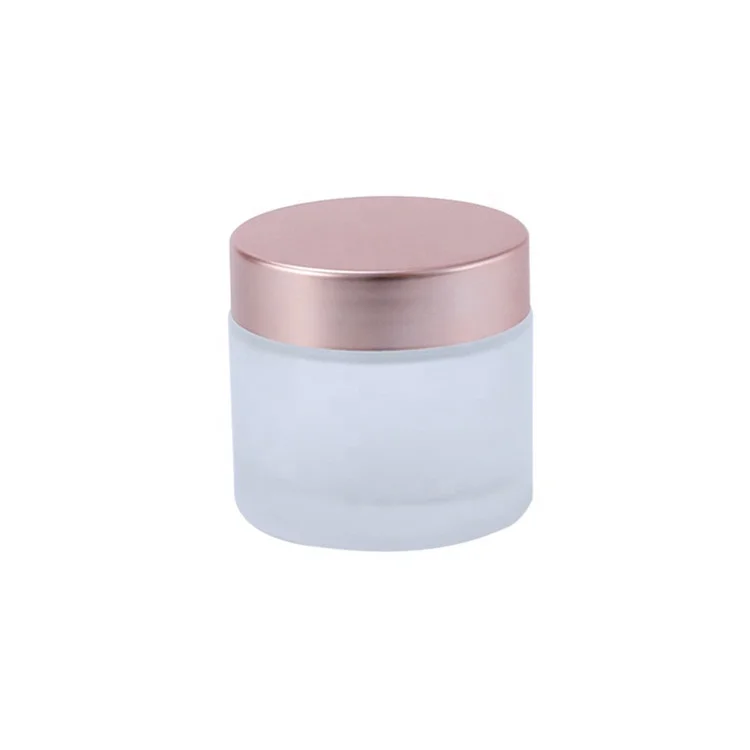 Portable frosted 5G 10G 15G 20G 25G 30G 50G 60G 100G cream glass jars for bright or matte rose gold cover