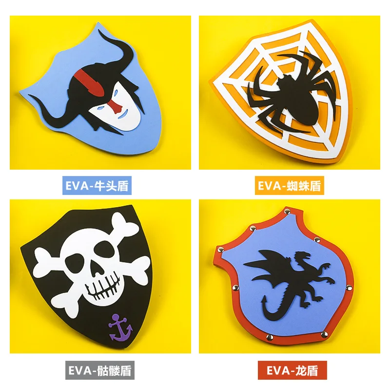 Halloween gift EVA Foam Pirate Swords Shield Set  Safe and Soft Eva Foam Toy Sword Knife Foam Weapon  Children Cosplay