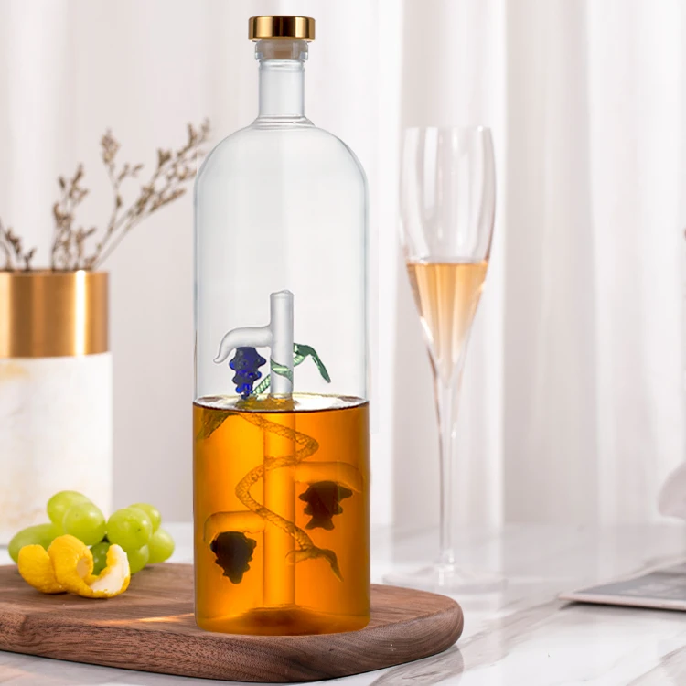 High borosiicate empty glass grape bottles 750 ml glass vodka wine tequila whiskey bottle spirits liquor bottles with grape