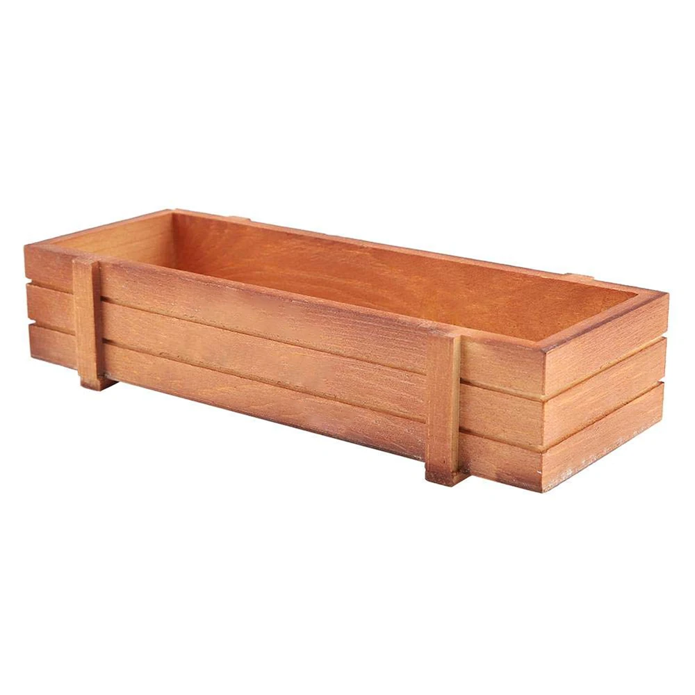 Деревянный Цветочный ящик для суккулентов, винтажный деревянный цветочный горшок, прямоугольная коробка для дома, настольный лоток для хранения (62482776340)
