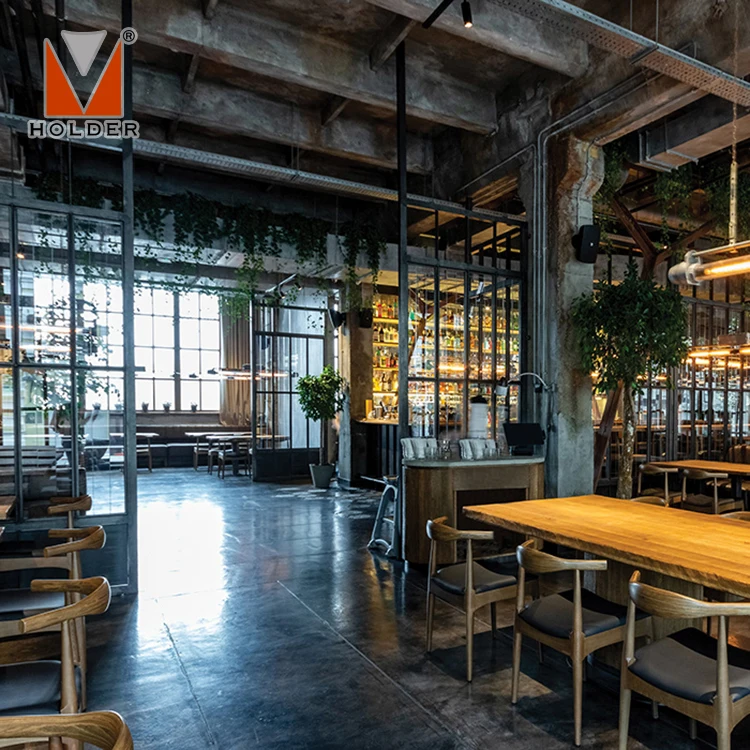 Particular Original style Hotel long table dining set One-stop decoration furniture wooden restaurant sets