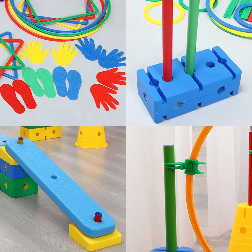 Agility & Balance Game Kit | Nursery Physical Training Obstacle Course | Indoor & Outdoor Hurdle Games Kids Sensory Training