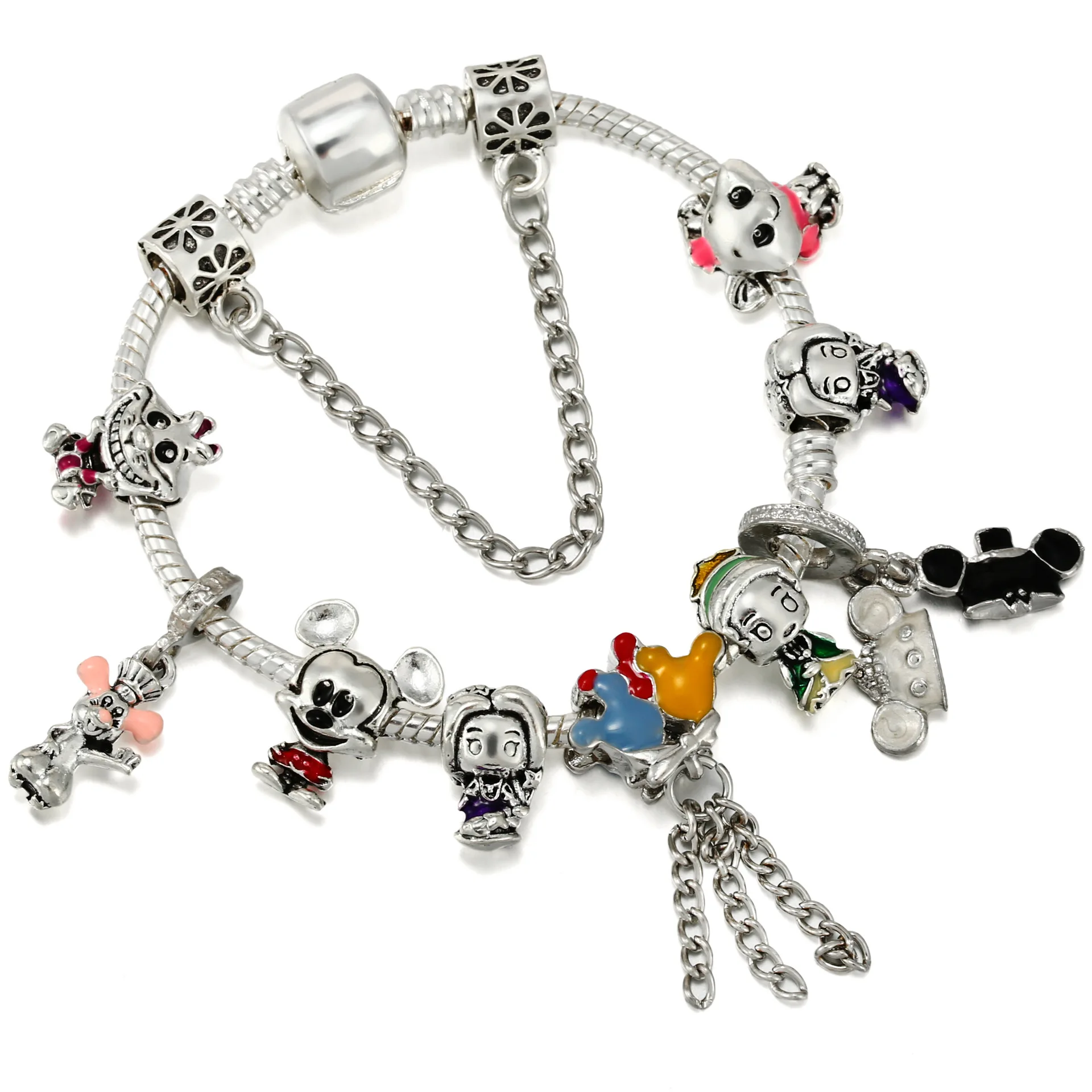 Custom silver bracelet fashion classic charm open Bracelet suitable for Pandoraer Bracelet women men for kids teen girl box gift