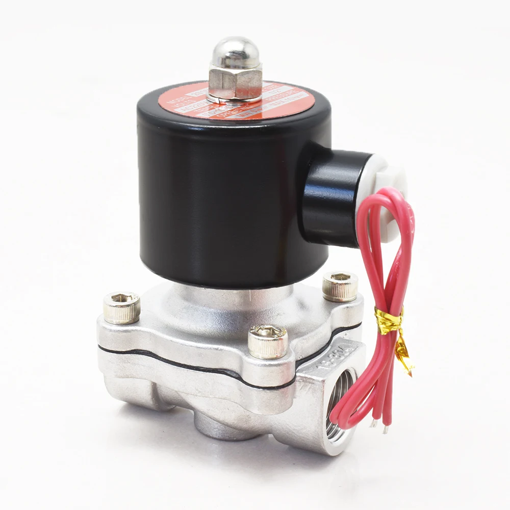 SS304 2S160-15 G 1/2 Normally Closed Stainless Steel 2 Way Miniature Solenoid Valve DC 24V 12V AC 110V 220V