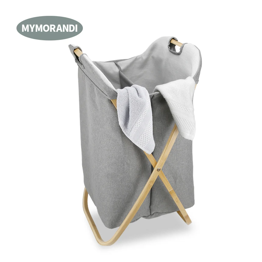 Горячая Распродажа бамбуковая рамка корзина для одежды 2 отделения корзины для белья с разделителями