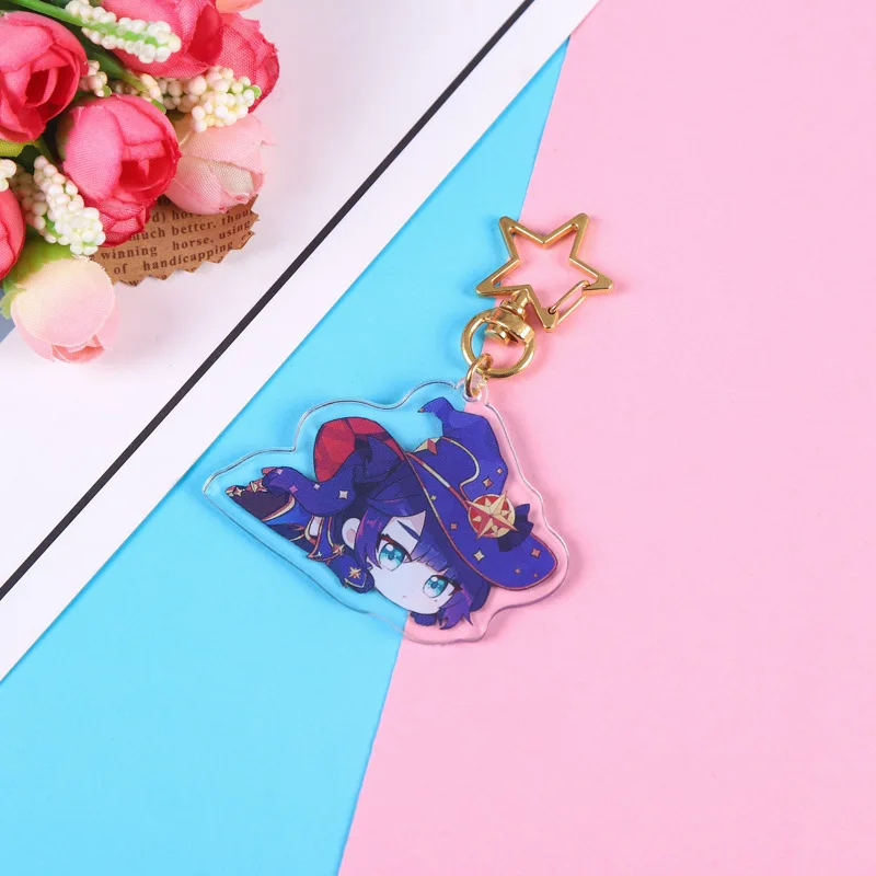 2022 New Cartoon Anime Acrylic Keychain Wholesale Transparent Double Layer genshin impact keychain