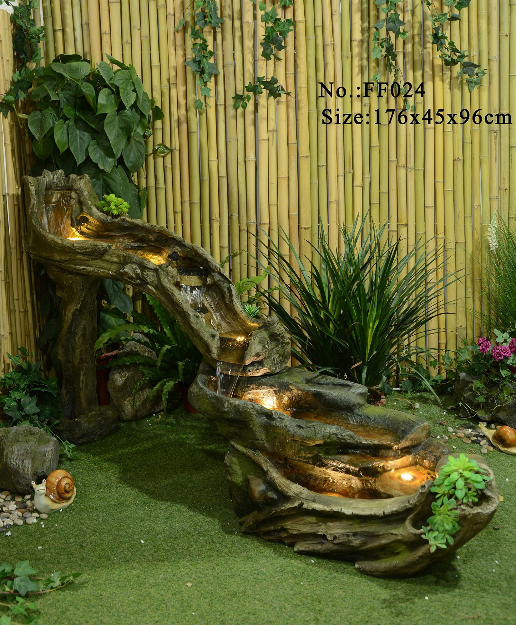 Home Decoration Indoor Outdoor Water Feature Fountains Pet Garden Water Fountain Rock Garden Resin Craft Fountain