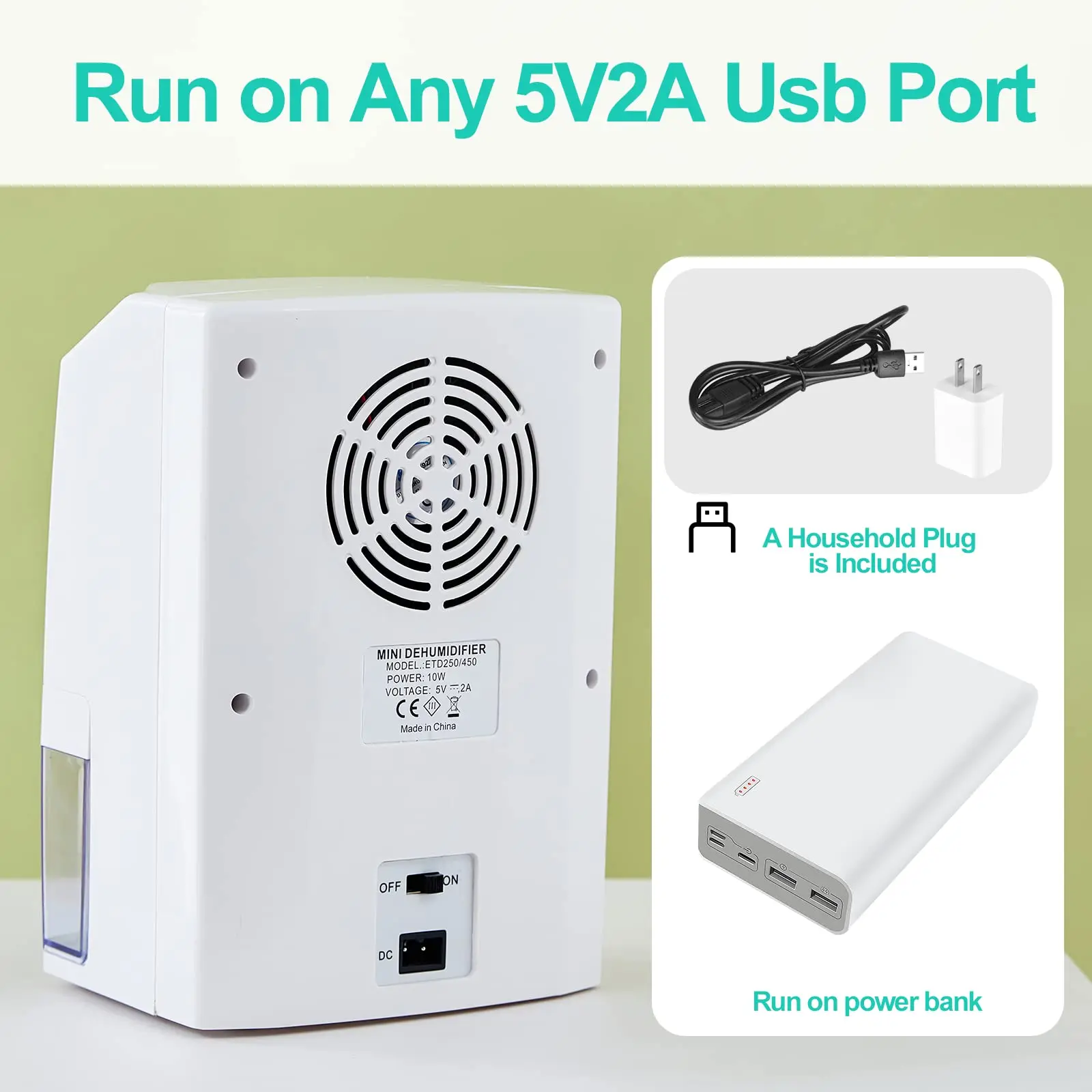 USB Semiconductor Peltier Technology Mini portable design air dehumidifier home 800ml mini dehumidifier home