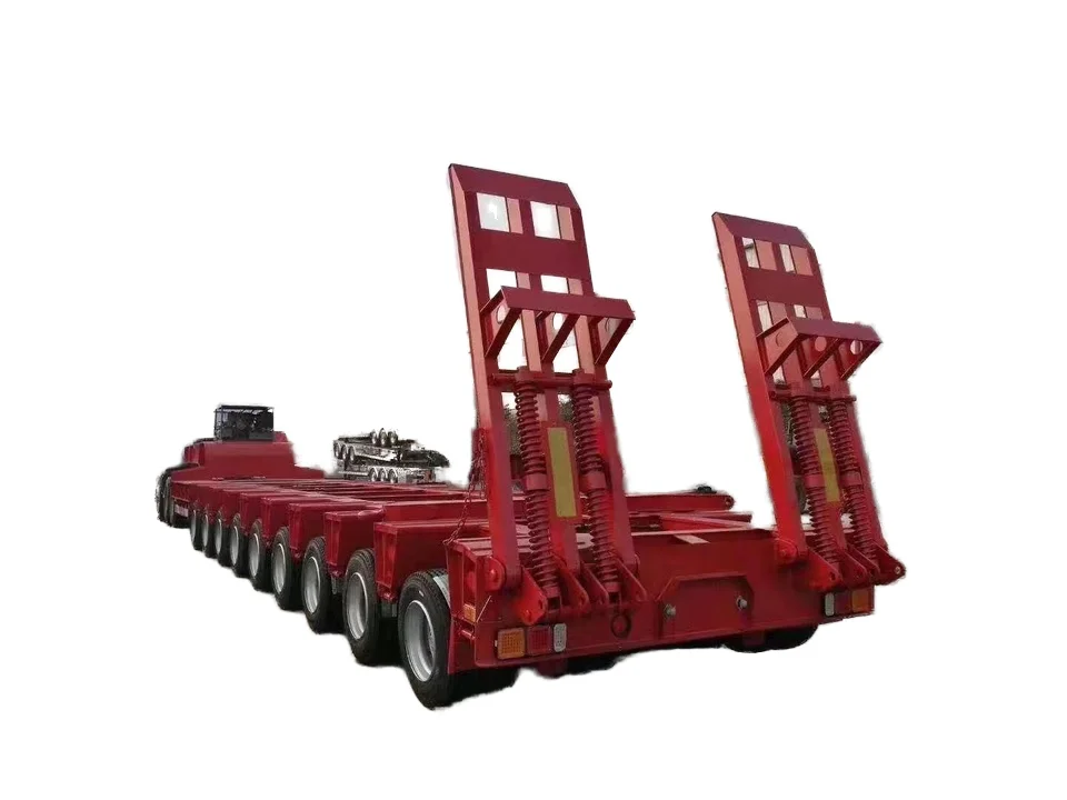 High Quality 3 Axles 80t Lowbed Lowboy Low Flatbed Loader Drop Deck Trailer For Sale