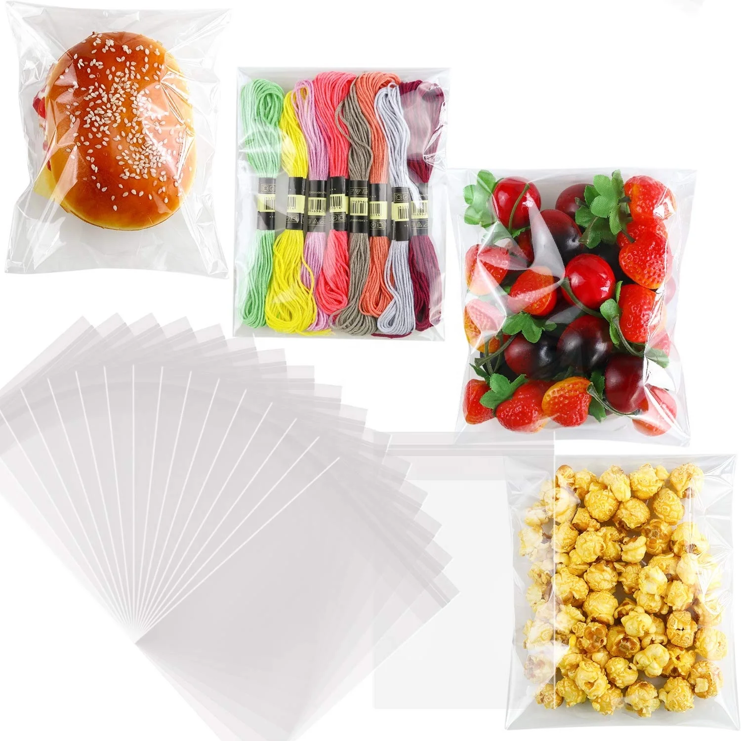 Clear Resealable Self Adhesive Bag Plastic Cellophane Bags Packing Clothing Bags