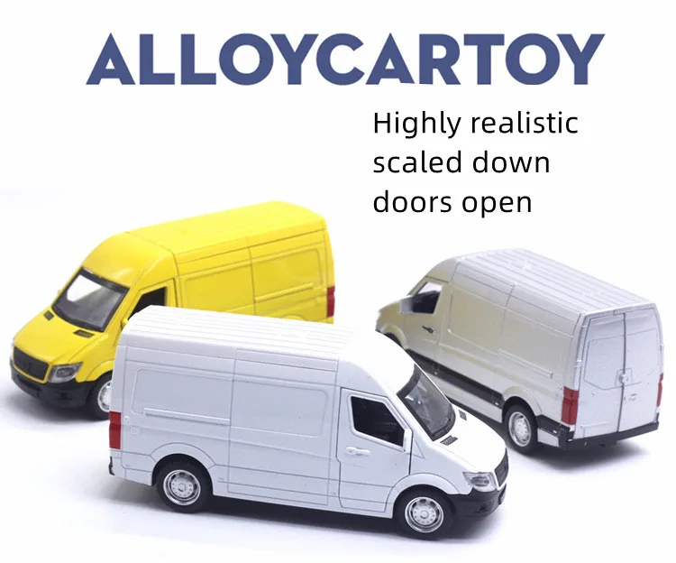 OEM Transport van vehicle Commercial vehicle van business logo custom Diecast Model Car Toys For Advertising Promotional Van