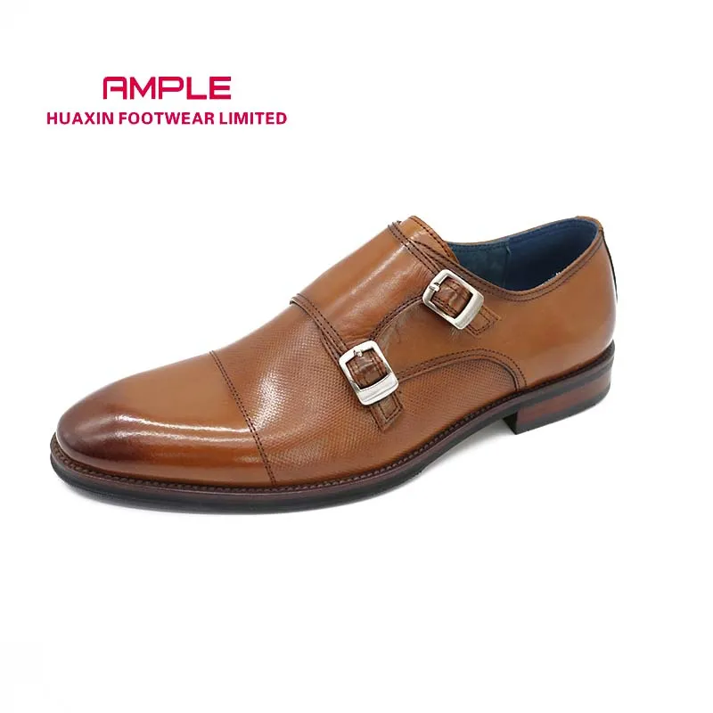 
Design trending classic durable fashion monk strap leather men shoes 