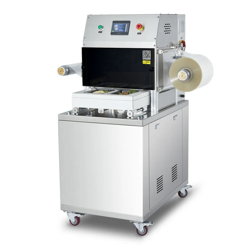 DQ320L-V  Fresh Meat Poultry Fish Pasta Pork Sandwich Vacuum and Gas Injected Packages Map Tray Sealing Machine
