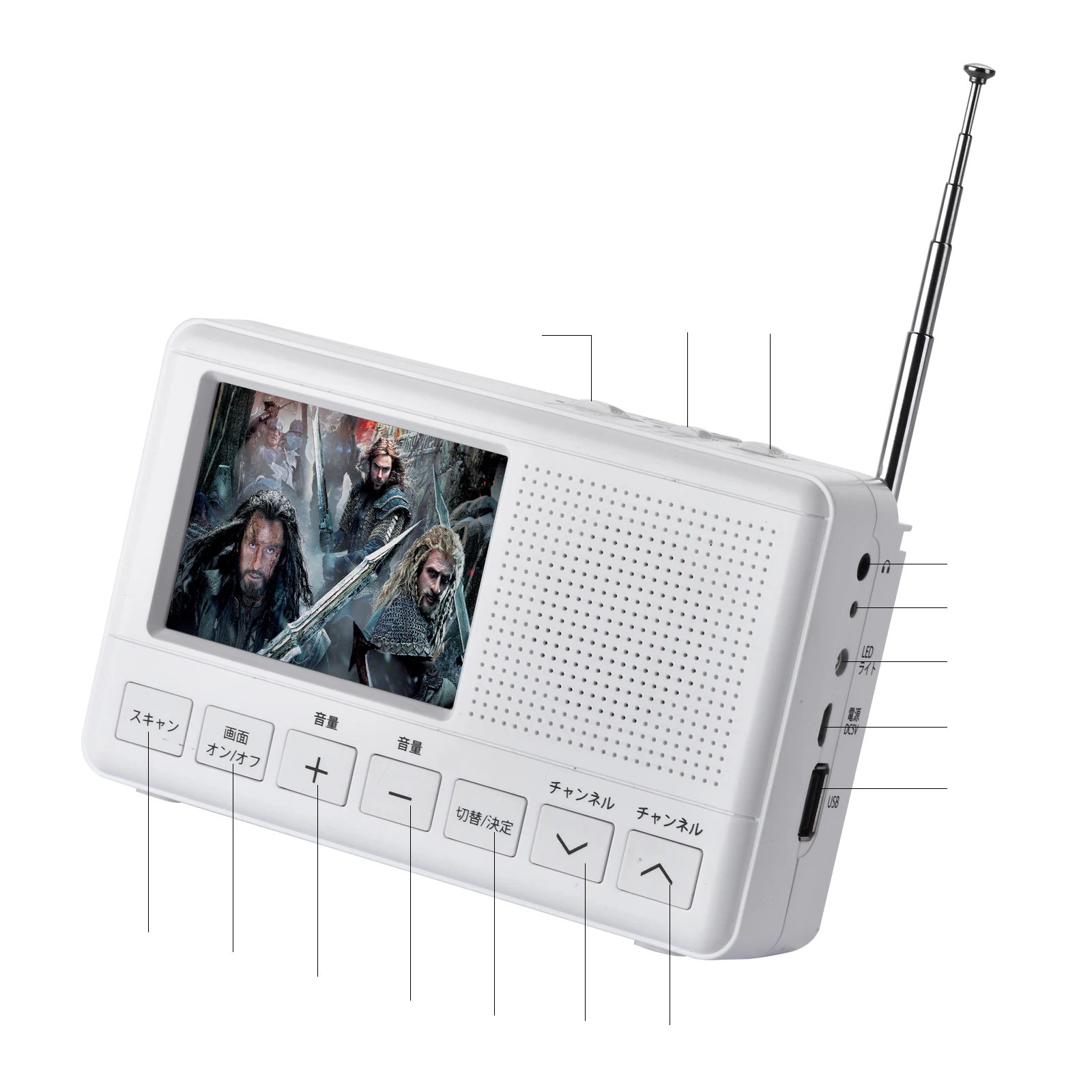 
3,2 дюймовый портативный ЖК-телевизор isdb с FM-радио, портативный карманный телевизор 