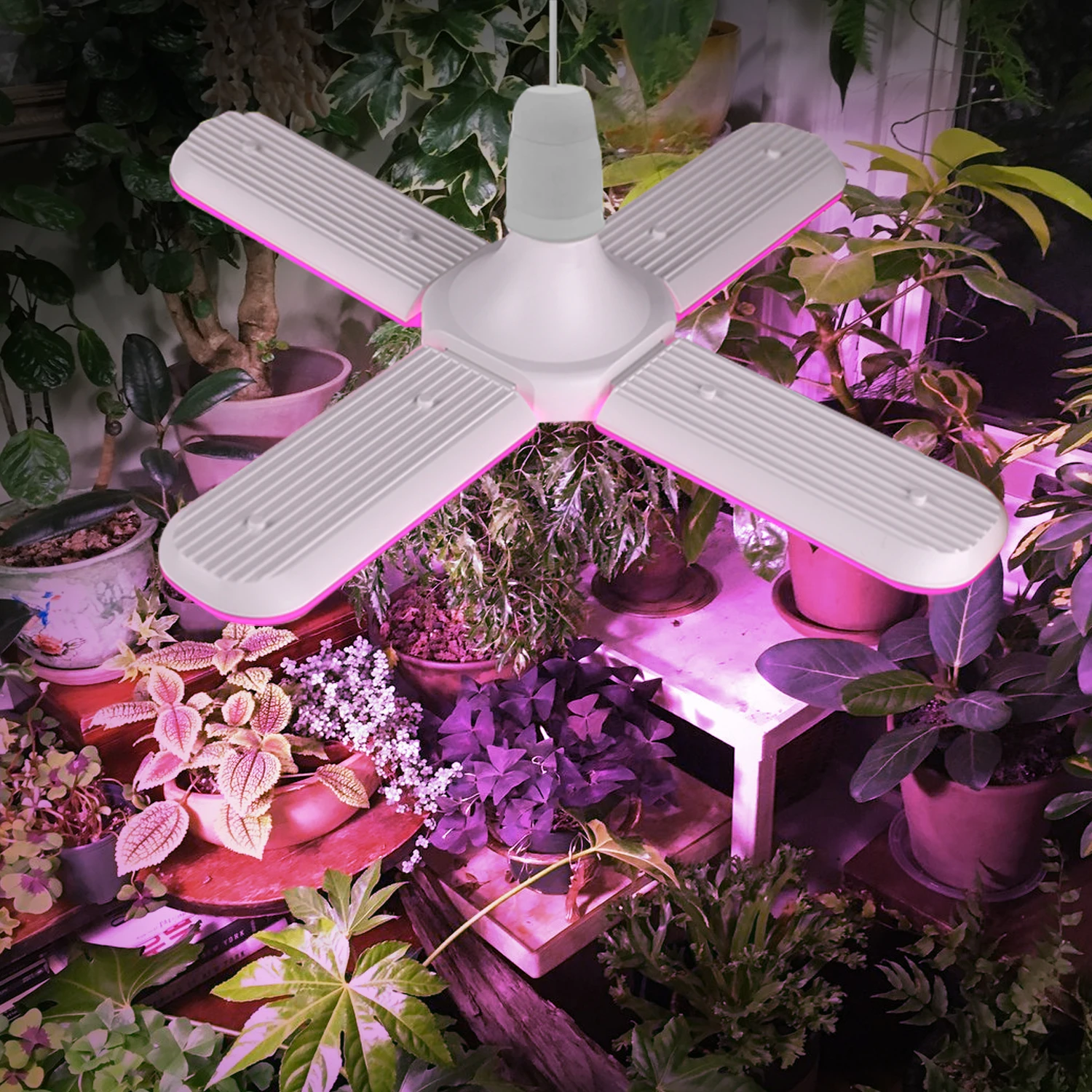 J&C Plant Light Bulb Two Head Grow Light Full Spectrum LED Greenhouse Plant Lights Vegetable Houseplant