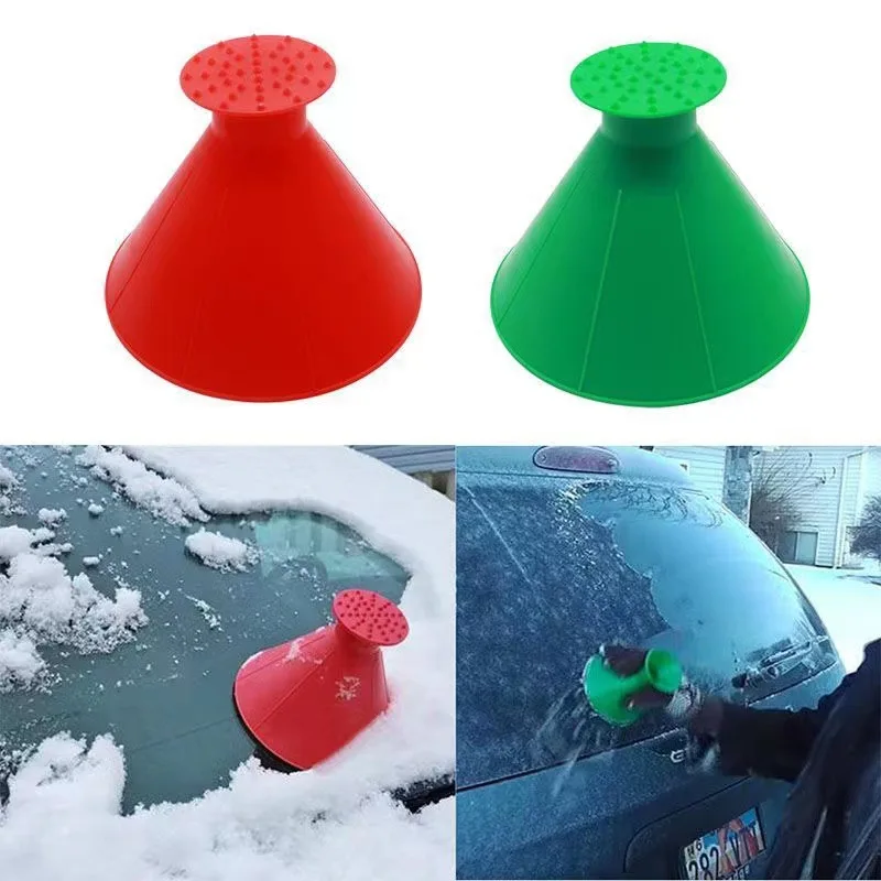2 In 1 Cone Snow Brushes Shaped Magical Snow Brush Ice Scraper Car Outdoor Sports