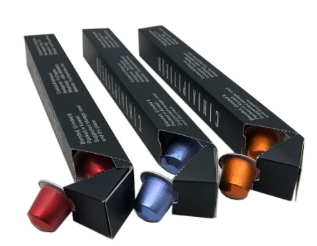 Wholesaler High End Metal Silver Paper Material Nespresso Capsules Packaging Custom Coffee Packaging  Box