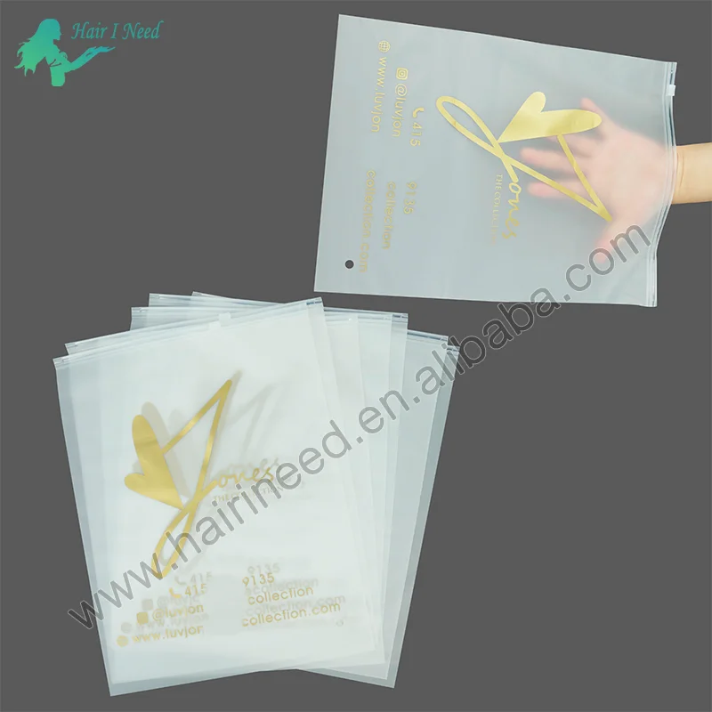 Hot Selling Eco friendly Zipper Resealable Clothes Packaging Frosted Plastic Ziplock Bag
