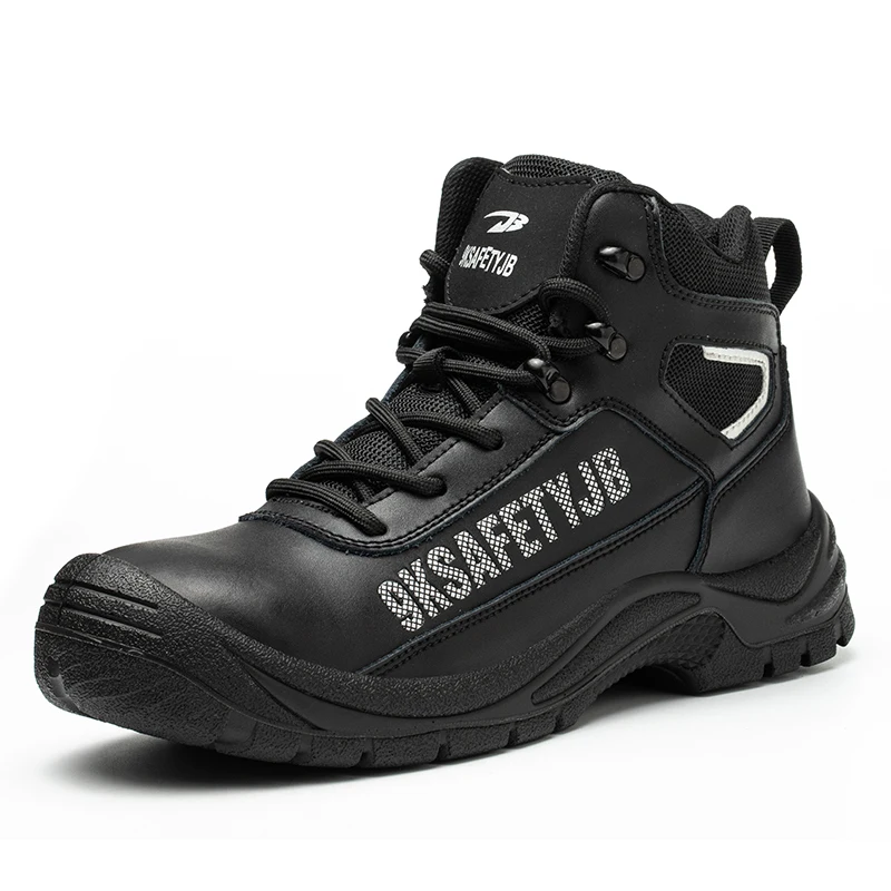 Non-slip oil-resistant leather security boots safety steel toe Waterproof dustproof Prevent splashes burns safety boot
